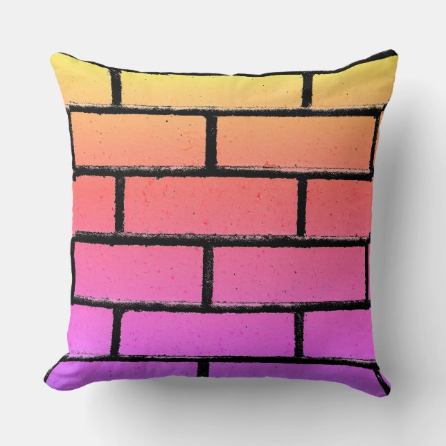 Colorful Brick Wall Pillow Kussen (Voorkant)