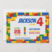 Colorful Bricks Building Blocks Birthday Kaart (Voorkant)