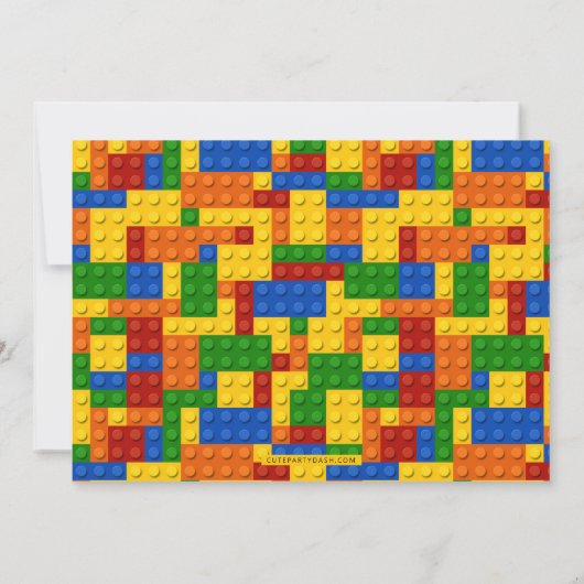 Colorful Bricks Building Blocks Birthday Kaart (Achterkant)