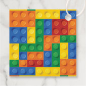 Colorful Bricks Building Blocks Birthday Party Bedankjes Labels (Achterkant)