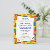 Colorful Bricks Building Blocks Birthday Party Kaart (Staand voorkant)