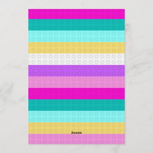 Colorful Bricks Building Blocks Birthday Party Kaart (Achterkant)