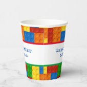 Colorful Bricks Building Blocks Birthday Party Papieren Bekers (Rechts)