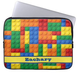 Colorful Bricks Building Blocks | Gepersonaliseerd Laptop Sleeve