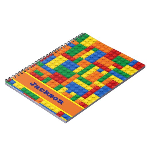 Colorful Bricks Building Blocks | Gepersonaliseerd Notitieboek (Linkerzijde)
