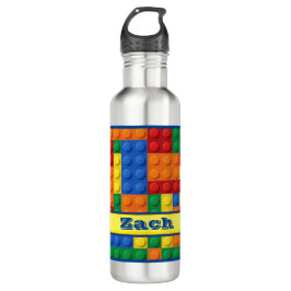 Colorful Bricks Building Blocks | Gepersonaliseerd Waterfles