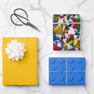 Colorful Bricks Building Blocks Inpakpapier Vel