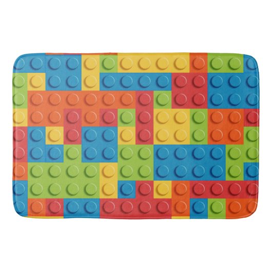 Colorful bricks kids pattern badmat (Voorkant)