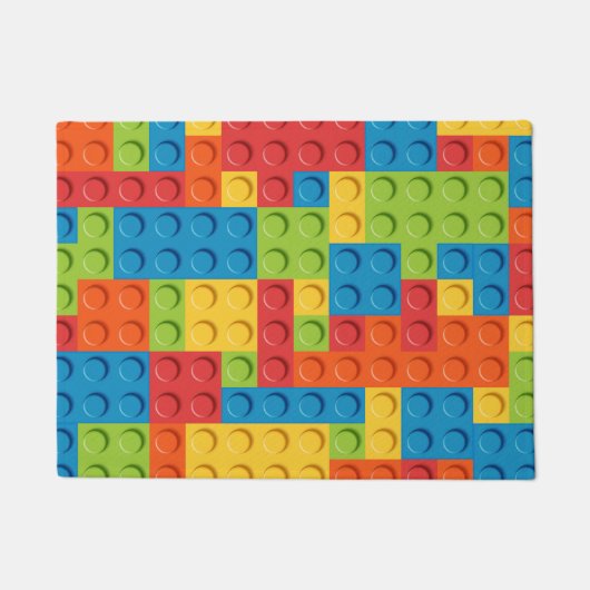 Colorful bricks kids pattern deurmat (Voorkant)
