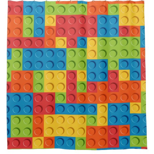 Colorful bricks kids pattern douchegordijn (Voorkant)