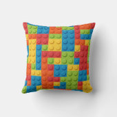 colorful bricks kids pattern kussen (Achterkant)