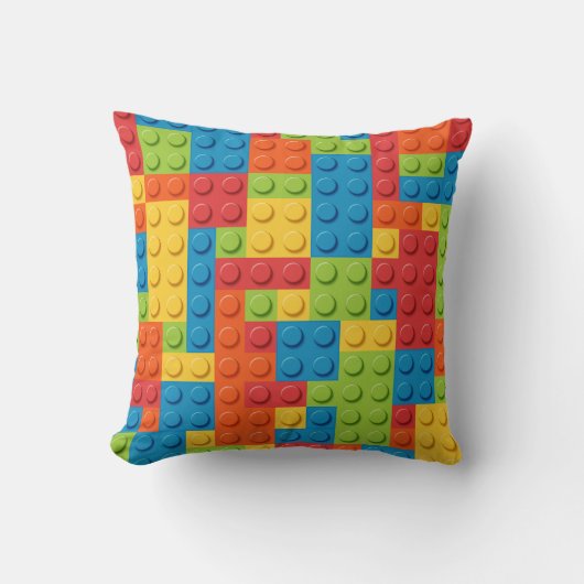 colorful bricks kids pattern kussen (Voorkant)