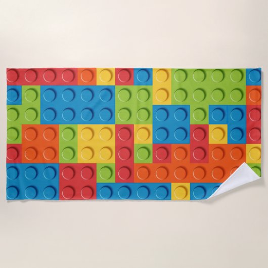 Colorful bricks kids pattern strandlaken (Voorkant)