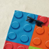 Colorful bricks kids pattern strandlaken (In situ)