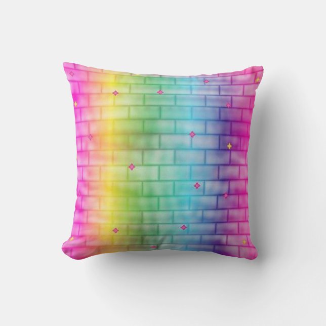 Colorful Bricksgreen Stars Pillow Kussen (Voorkant)