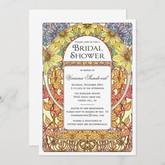 Colorful  Bridal Shower Invitations Kaart (Voorkant / Achterkant)