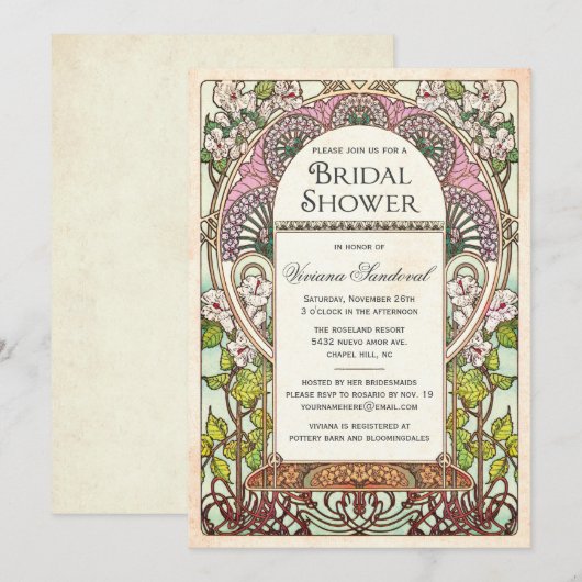 Colorful  Bridal Shower Invitations Kaart (Voorkant / Achterkant)