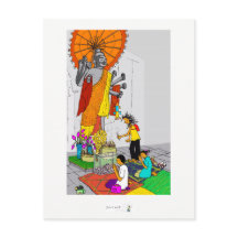 Colorful briefkaart boeddhistische tempel Cambodja