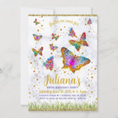 Colorful Bright Butterfly Birthday Party Kaart (Voorkant)