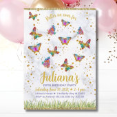 Colorful Bright Butterfly Birthday Party Kaart