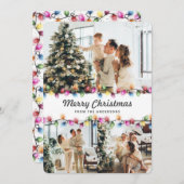 Colorful Bright Christmas Lights Photo Feestdagenkaart (Voorkant / Achterkant)