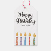 Colorful Bright Happy Birthday-kaarsen Cadeaulabel (Achterkant)