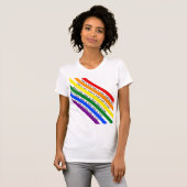 Colorful Bright Happy Rainbow Stripes Diagonal T-shirt (Voorkant volledig)