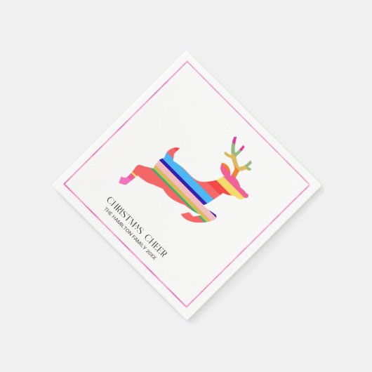 Colorful Bright Modern Christmas Reindeer Servet (Hoek)