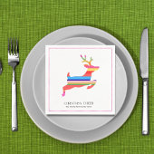 Colorful Bright Modern Christmas Reindeer Servet