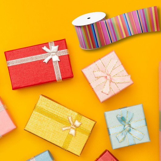 Colorful Bright Modern Christmas  Satijnen Lint