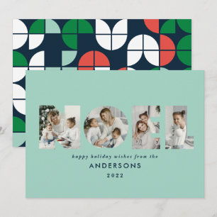 Colorful bright Noel Kerstgeometrisch 4 foto Feestdagenkaart