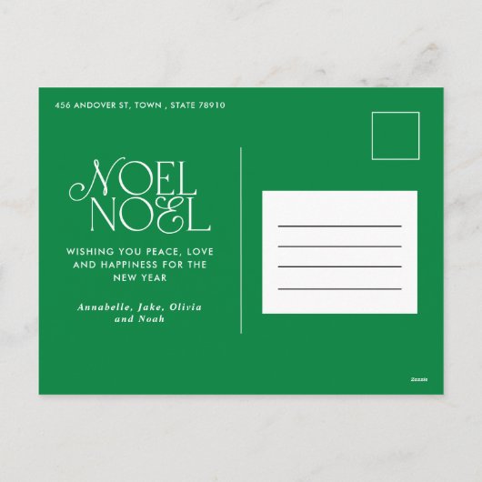 Colorful bright Noel Kerstgeometrisch script Feestdagenkaart (Achterkant)