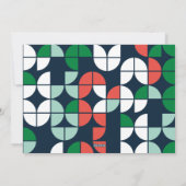 Colorful bright Noel Kerstgeometrisch script Feestdagenkaart (Achterkant)