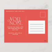 Colorful bright Noel Kerstgeometrisch script Feestdagenkaart (Achterkant)