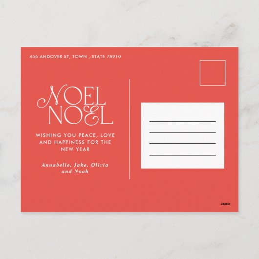 Colorful bright Noel Kerstgeometrisch script Feestdagenkaart (Achterkant)