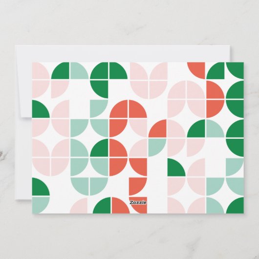 Colorful bright Noel Kerstgeometrisch script Feestdagenkaart (Achterkant)