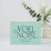 Colorful bright Noel Kerstgeometrisch script Feestdagenkaart (Staand voorkant)