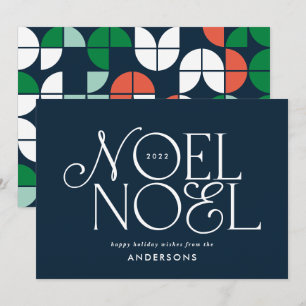 Colorful bright Noel Kerstgeometrisch script H Feestdagenkaart