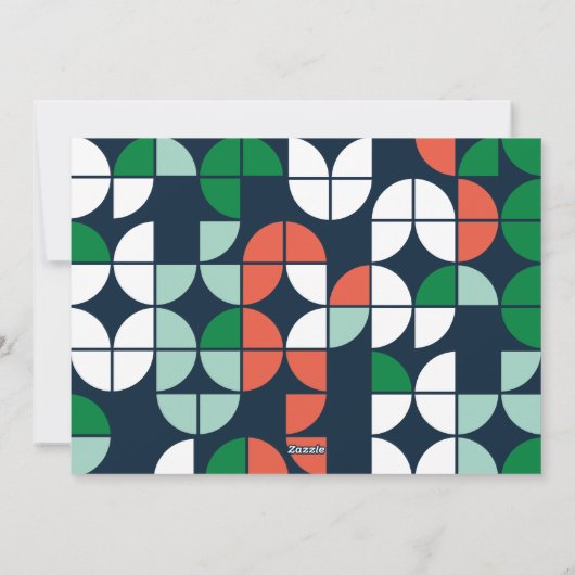 Colorful bright Noel Kerstgeometrisch script H Feestdagenkaart (Achterkant)