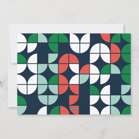 Colorful bright Noel Kerstgeometrisch script H Feestdagenkaart (Achterkant)