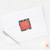 Colorful bright Noel Kerstgeometrisch script Vierkante Sticker (Envelop)