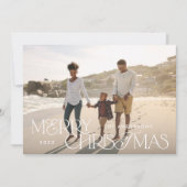 Colorful bright photoKerstgeometrisch script Feestdagenkaart (Voorkant)