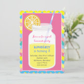 Colorful Bright Summer Lemonade Birthday Party Kaart (Staand voorkant)