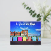 Colorful Brighton and Hove Summer Beach Huts Briefkaart (Staand voorkant)