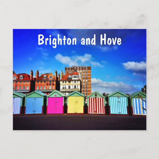 Colorful Brighton and Hove Summer Beach Huts Briefkaart (Voorkant)