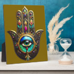 Colorful Brown Gold Hamsa Rainbow Color Third Eye Fotoplaat<br><div class="desc">You are viewing The Lee Hiller Photography Art and Designs Collection of Home and Office Decor, Apparel, Gifts and Collectibles. The Designs include Lee Hiller Photography and Mixed Media Digital Art Collection http://LeeHiller.com</div>