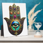 Colorful Brown Gold Hamsa Rainbow Color Third Eye Fotoplaat<br><div class="desc">You are viewing The Lee Hiller Photography Art and Designs Collection of Home and Office Decor, Apparel, Gifts and Collectibles. The Designs include Lee Hiller Photography and Mixed Media Digital Art Collection http://LeeHiller.com</div>