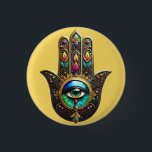 Colorful Brown Gold Hamsa Rainbow Color Third Eye Ronde Button 3,2 Cm<br><div class="desc">You are viewing The Lee Hiller Photography Art and Designs Collection of Home and Office Decor,  Apparel,  Gifts and Collectibles. The Designs include Lee Hiller Photography and Mixed Media Digital Art Collection http://LeeHiller.com</div>