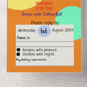 Colorful bruiloft nodigt boho uit om te buigen, le all in one uitnodiging