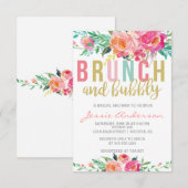 Colorful Brunch & Bubble bridal doucheuitnodiging Kaart (Voorkant / Achterkant)